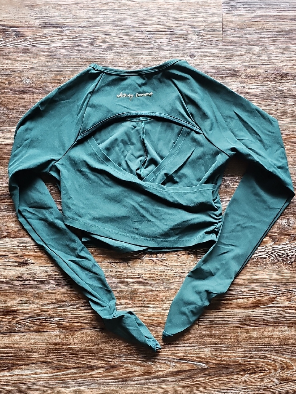 Gymshark x Whitney Simmons V2 Long Sleeve Crop Top in Amazon Green